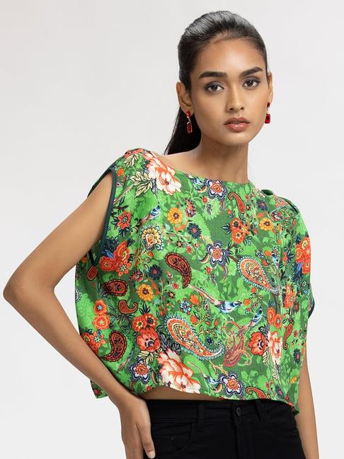 shaye green floral print top