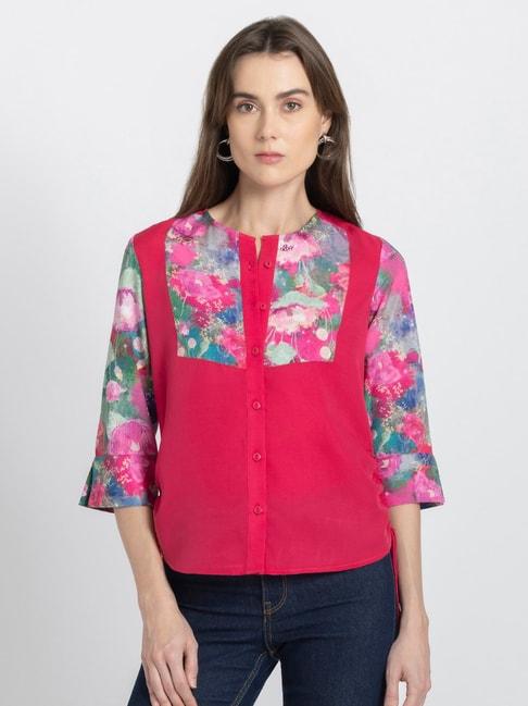 shaye pink floral print shirt