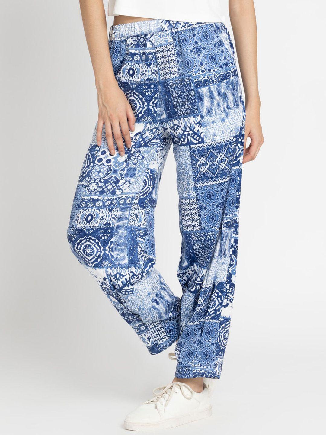shaye women ethnic motifs printed smart trousers