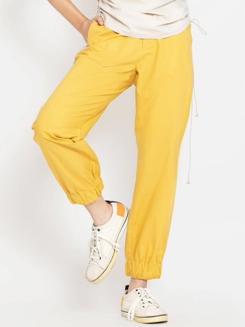 shaye yellow relaxed fit elasticated joggers