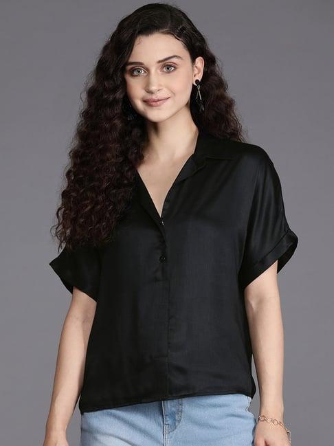 shaye black regular fit shirt