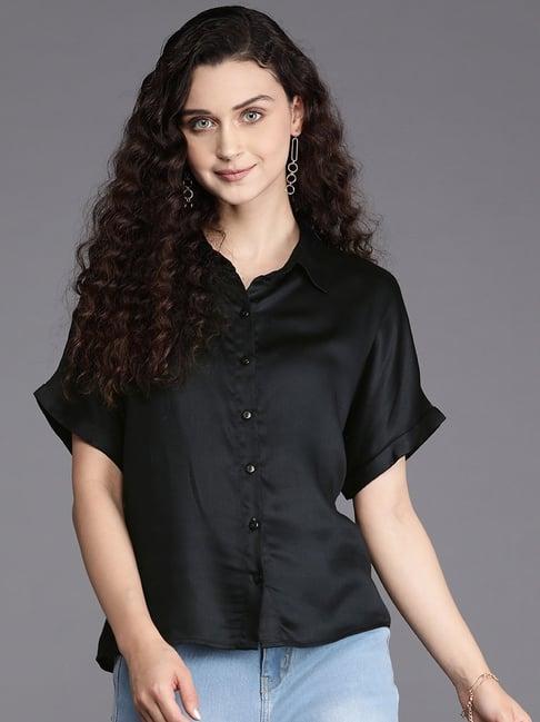 shaye black regular fit shirt