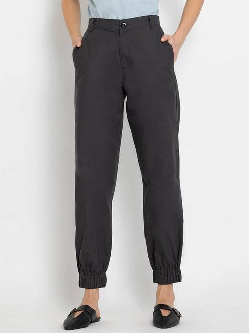 shaye black relaxed fit elasticated joggers