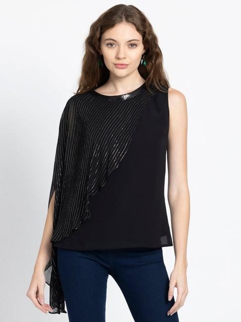 shaye black striped top