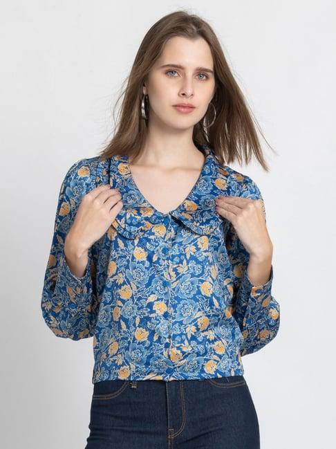 shaye blue floral print top