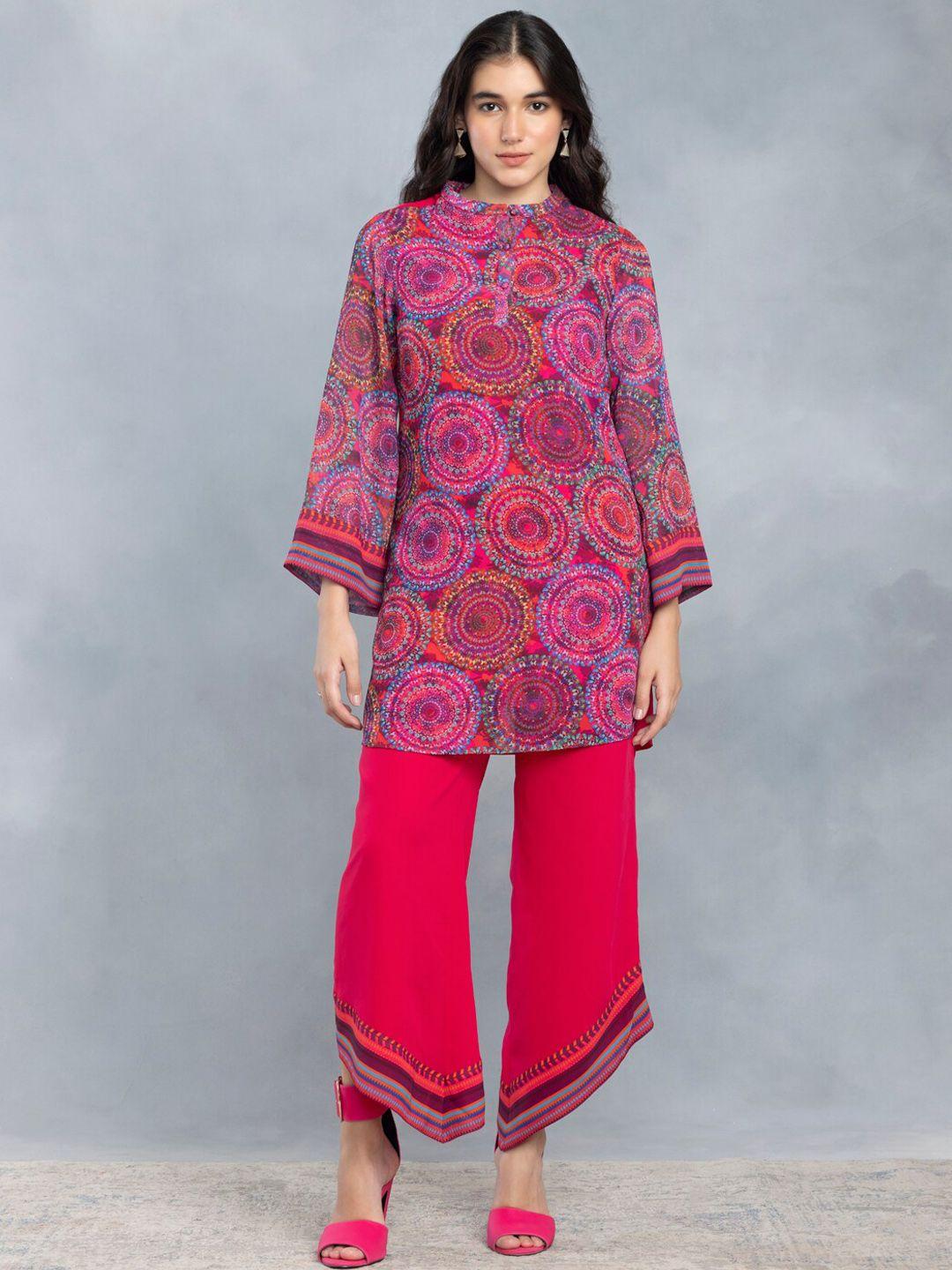 shaye ethnic motifs printed kurti with trousers