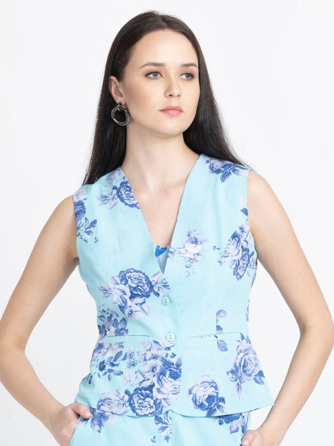 shaye floral print sleeveless pure cotton wrap top