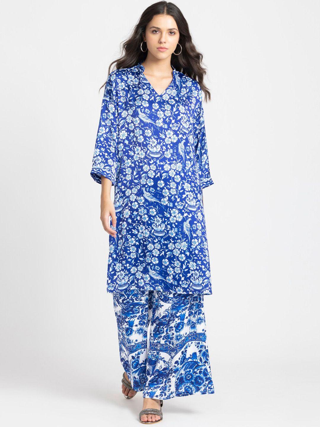 shaye floral printed kurta with trousers