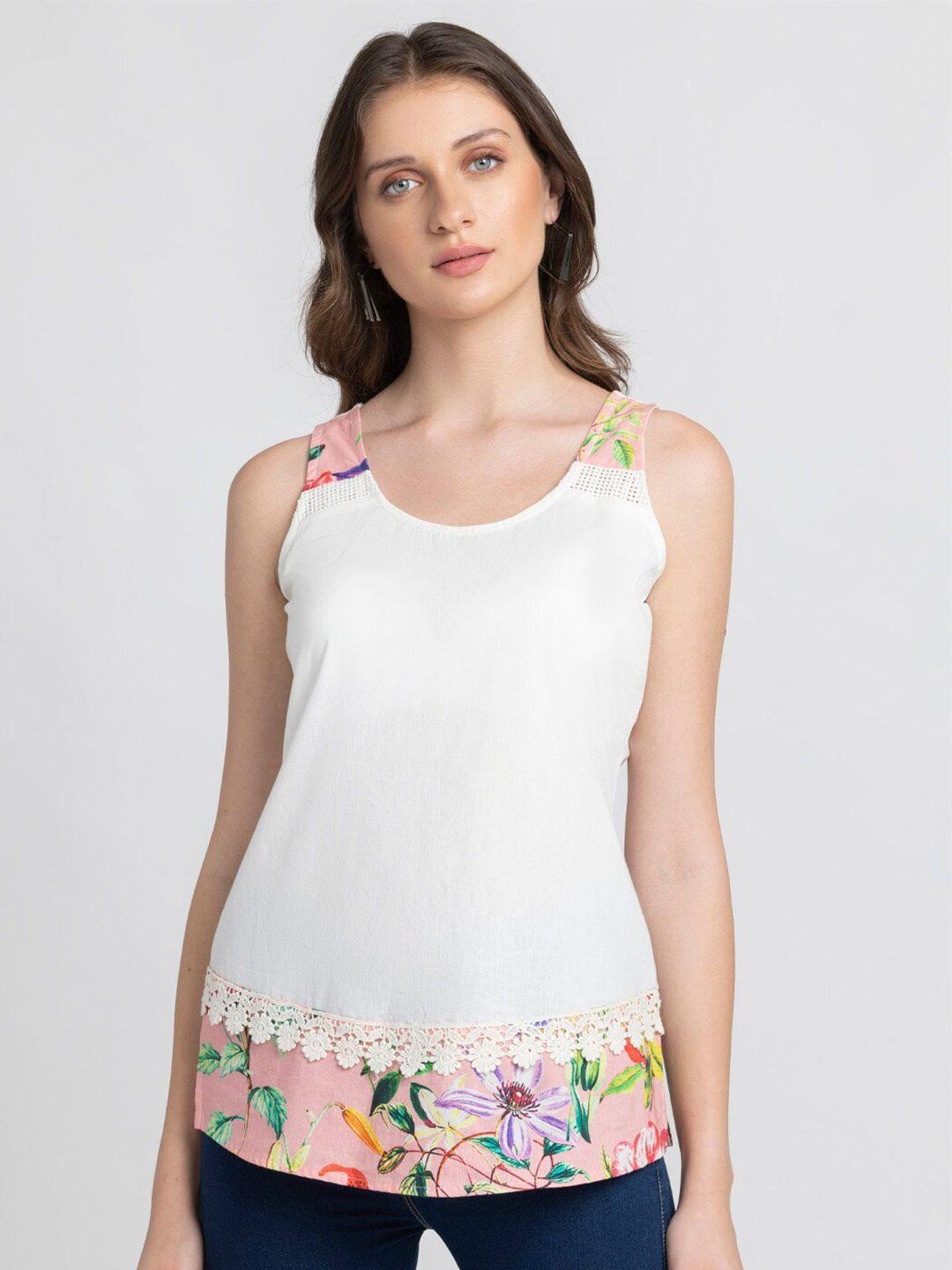 shaye floral printed pure cotton top