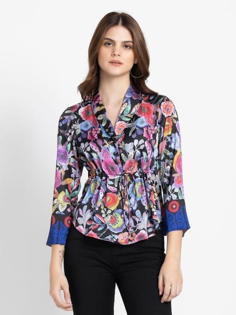 shaye multicolor floral print shirt