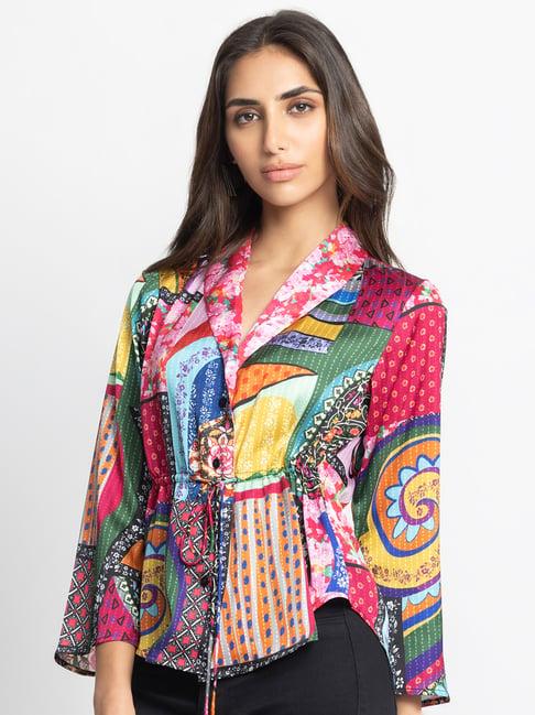 shaye multicolor floral print shirt