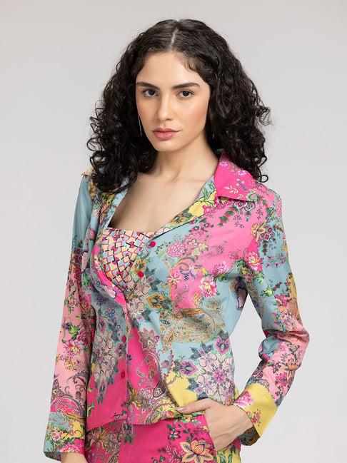 shaye multicolor floral print shirt