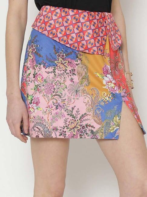 shaye multicolor printed mini skirt