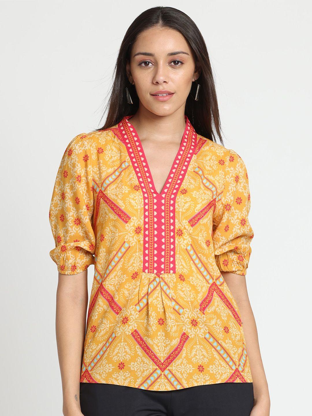 shaye mustard yellow print top