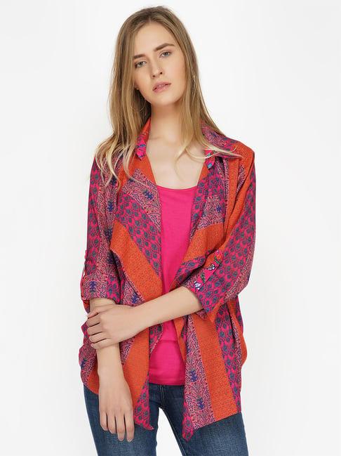 shaye orange & pink printed top