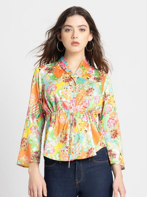 shaye orange floral print top