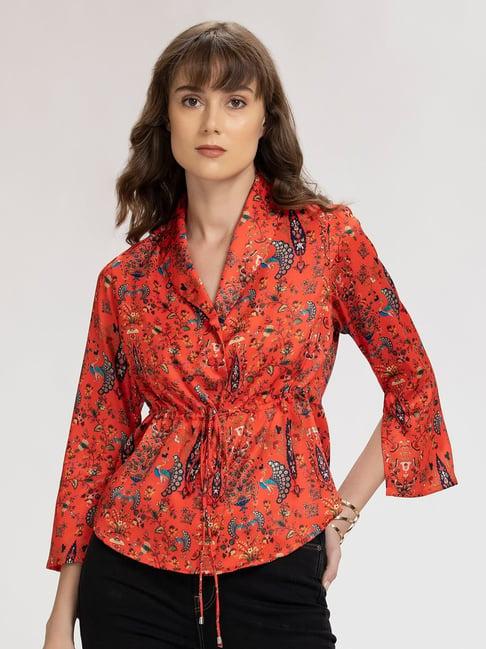 shaye orange floral print top