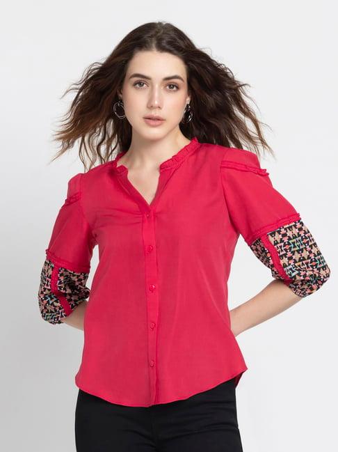 shaye pink regular fit shirt