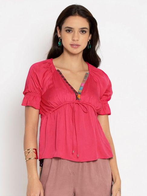 shaye pink v neck top