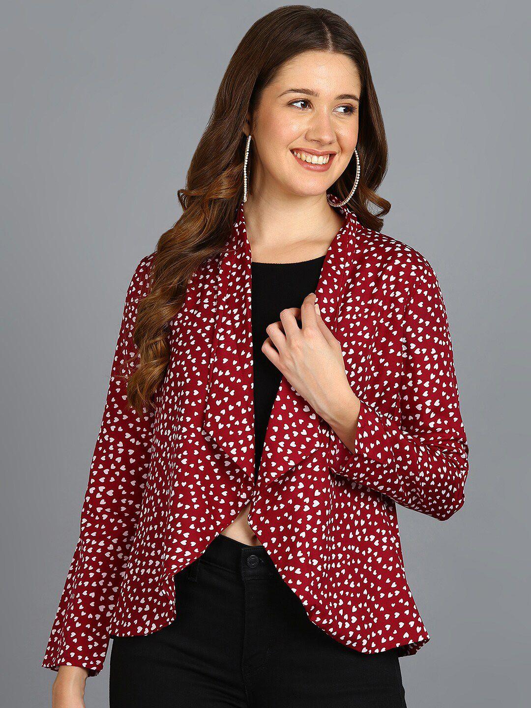 shaye printed front open crepe shrug