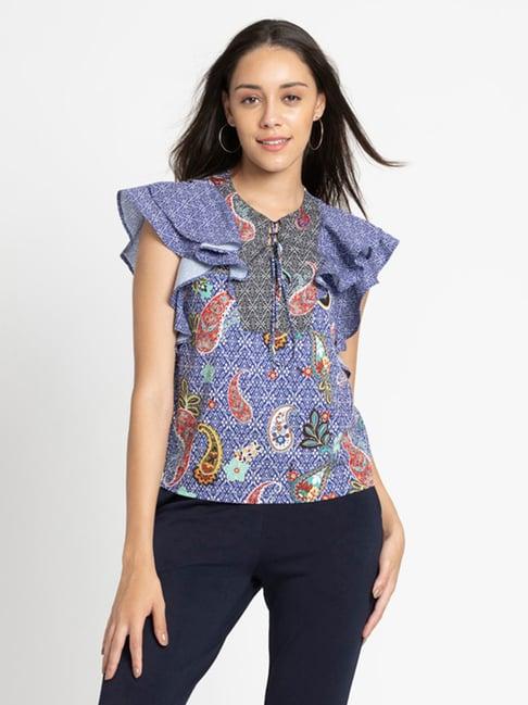 shaye purple printed top