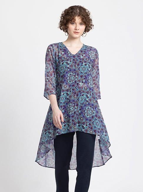 shaye purple printed tunic