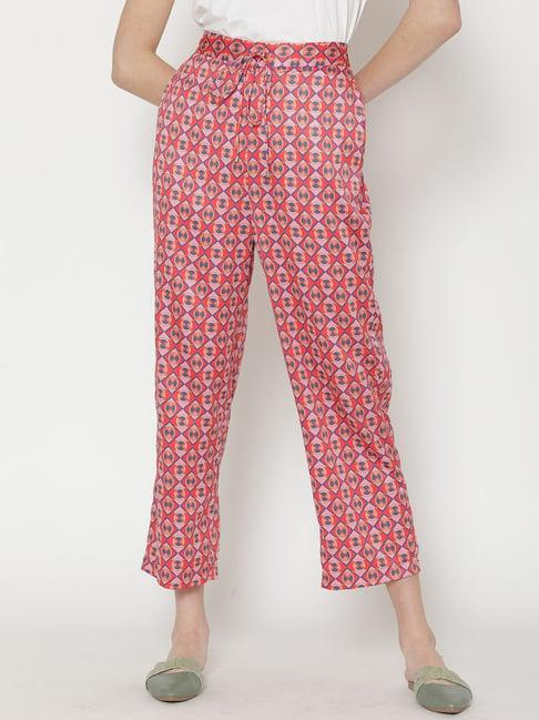 shaye red printed pants