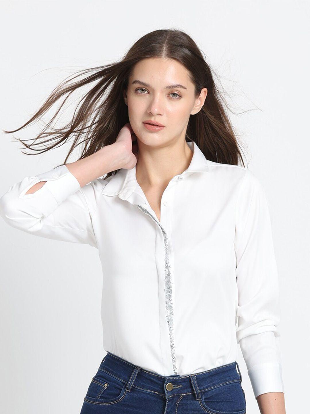 shaye smart spread collar casual shirt