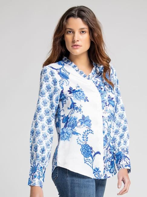 shaye white floral print shirt