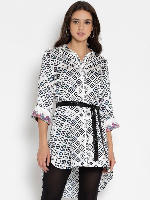 shaye white printed tunic