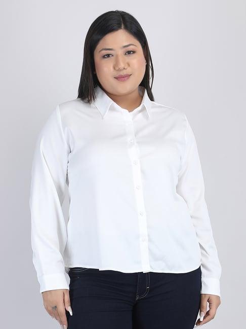 shaye white regular fit shirt