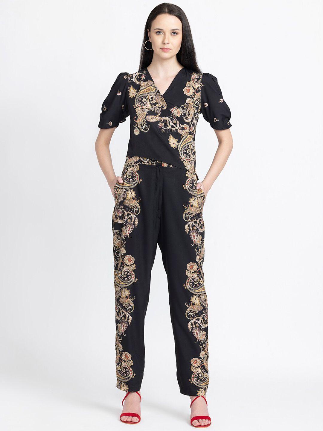 shaye women floral printed smart parallel trousers