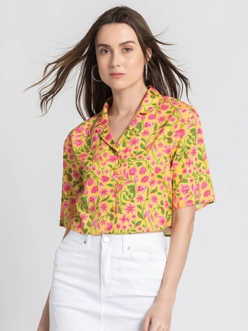 shaye yellow & pink printed top