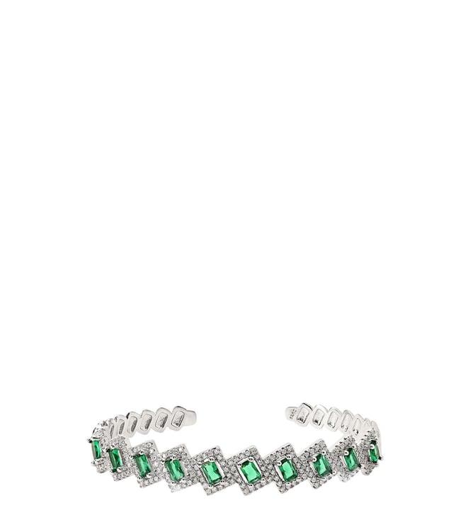 shaze silver & green hype me up asterisma tennis bracelet