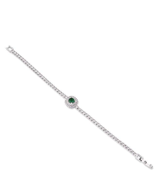 shaze silver & green hype me up midori eye statement bracelet