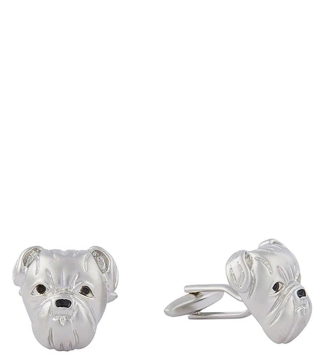 shaze silver contemporary dog face cufflinks