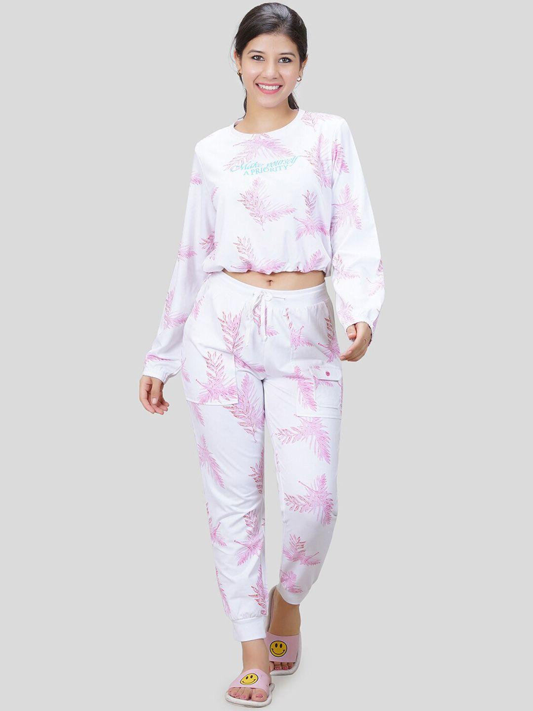 she n she floral printed round neck night suit