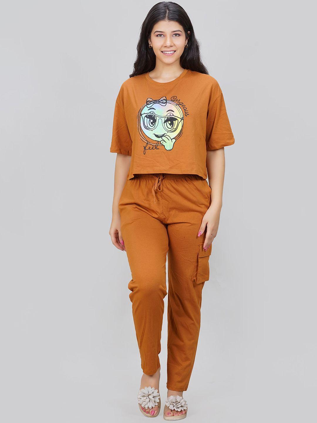 she n she printed t-shirt with trousers