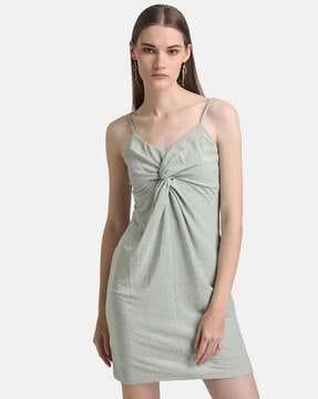 sheath dress with knot accent