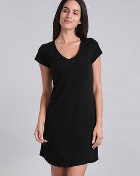 sheath dress with patch pocket