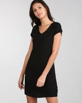 sheath dress with patch pocket