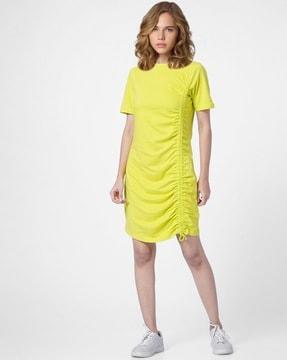 sheath dress with side ruching