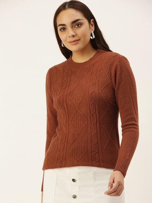 sheczzar brown self sweater