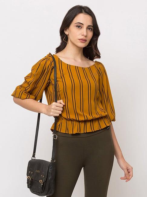 sheczzar mustard striped top