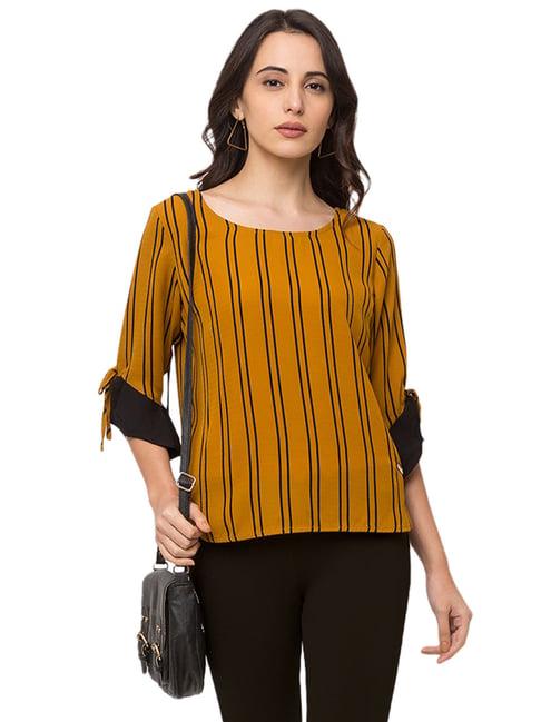 sheczzar mustard striped top