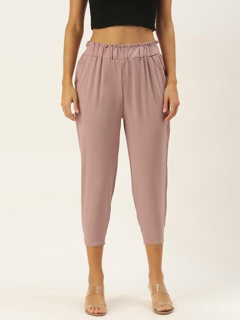 sheczzar pink regular fit elasticated trousers