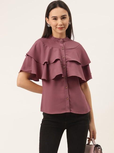 sheczzar pink regular fit shirt style top