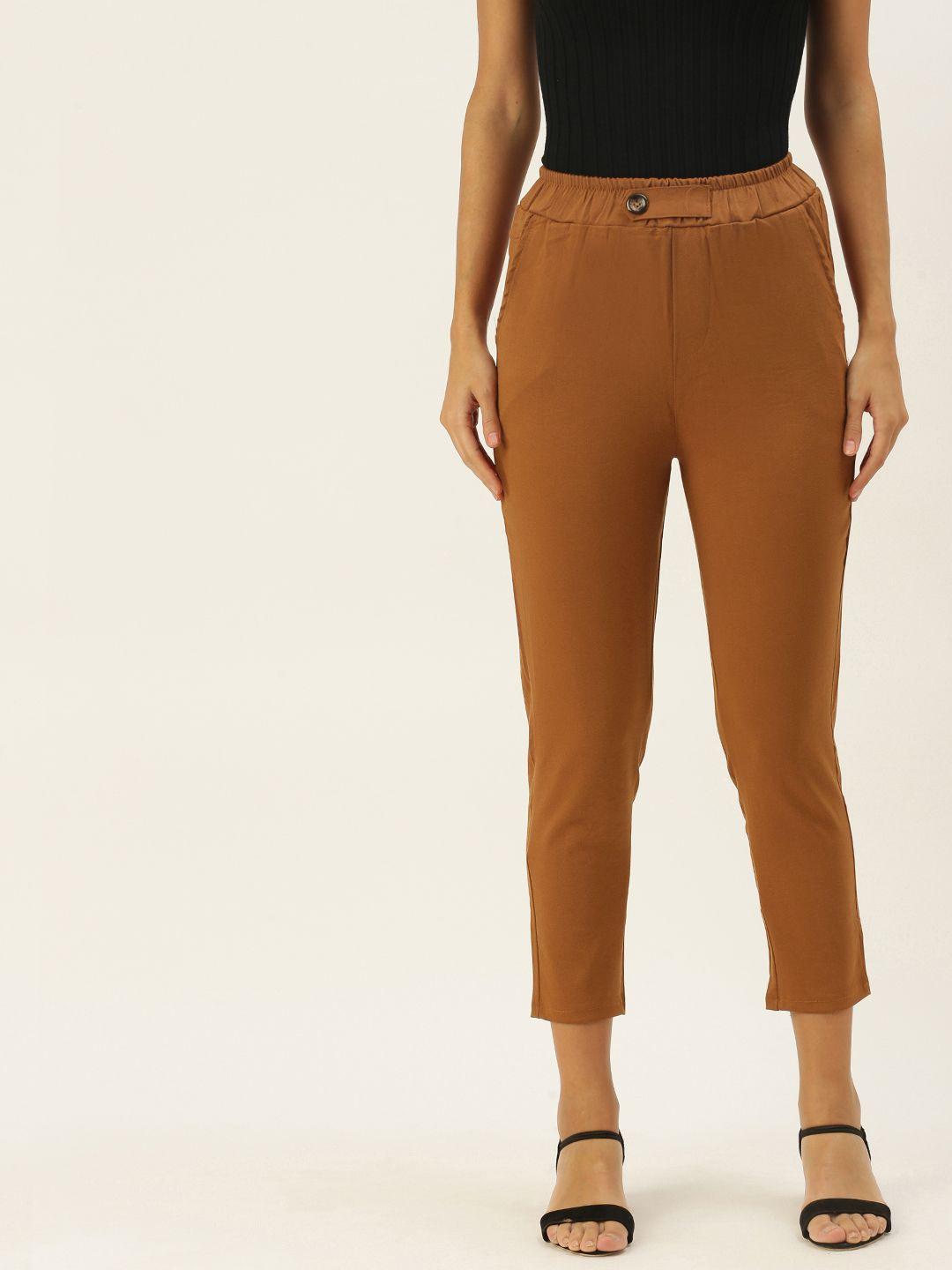 sheczzar women brown trousers