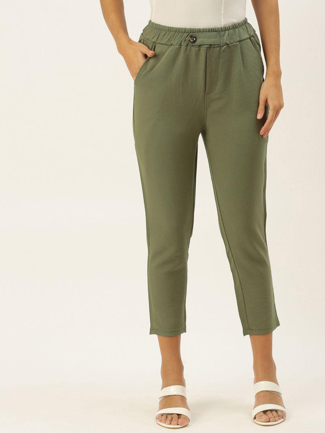 sheczzar women mid-rise cigarette trousers