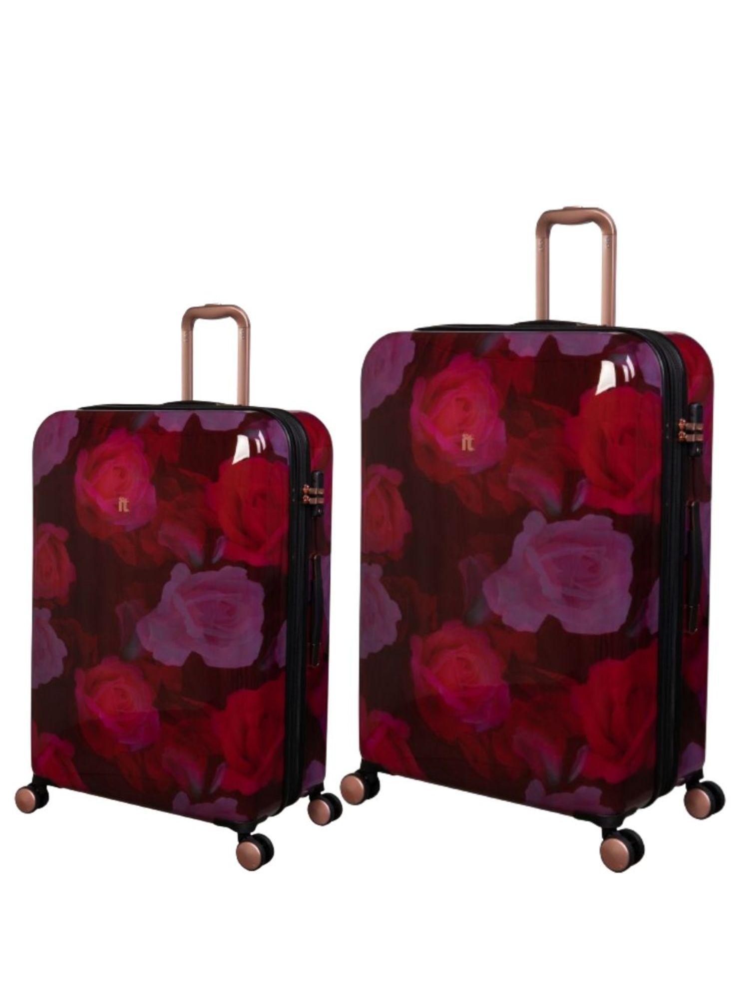 sheen maxy rose red set of 2 expandable hardsided tsa luggage trolley
